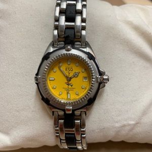 *ESQ Esquire Women's Diver Watch with Yellow face*